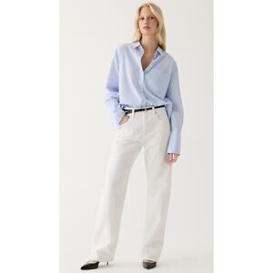 J Crew Point Sur Loose Straight Jeans 24 0 White NWT Denim Women's BY100 90s